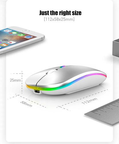 Rechargeable RGB Bluetooth Wireless Silent Mouse