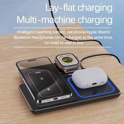 Foldable 3-in-1 Apple Wireless Charging Station