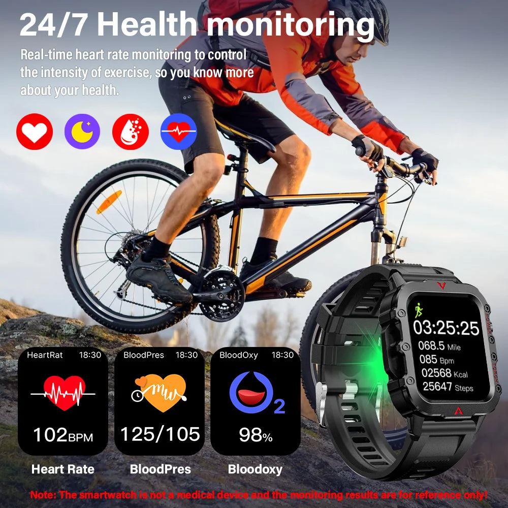 Sports Bluetooth Smartwatch with LED Flashlight