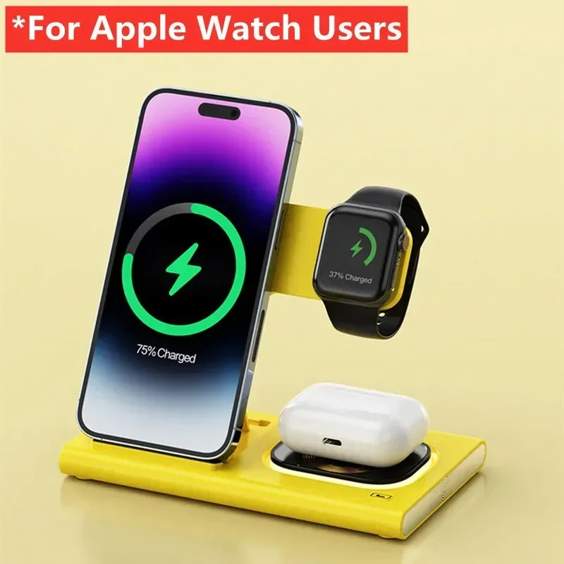 Foldable 3-in-1 Apple Wireless Charging Station