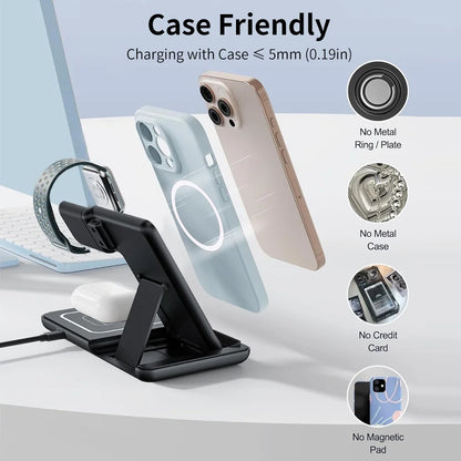 3-in-1 Magnetic 15W Wireless Charging Stand