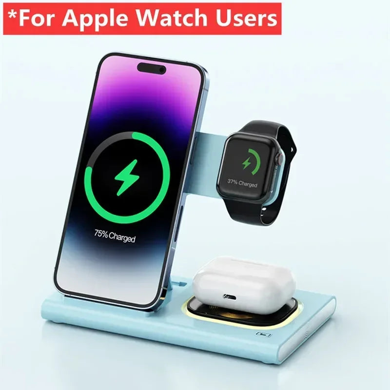 Foldable 3-in-1 Apple Wireless Charging Station