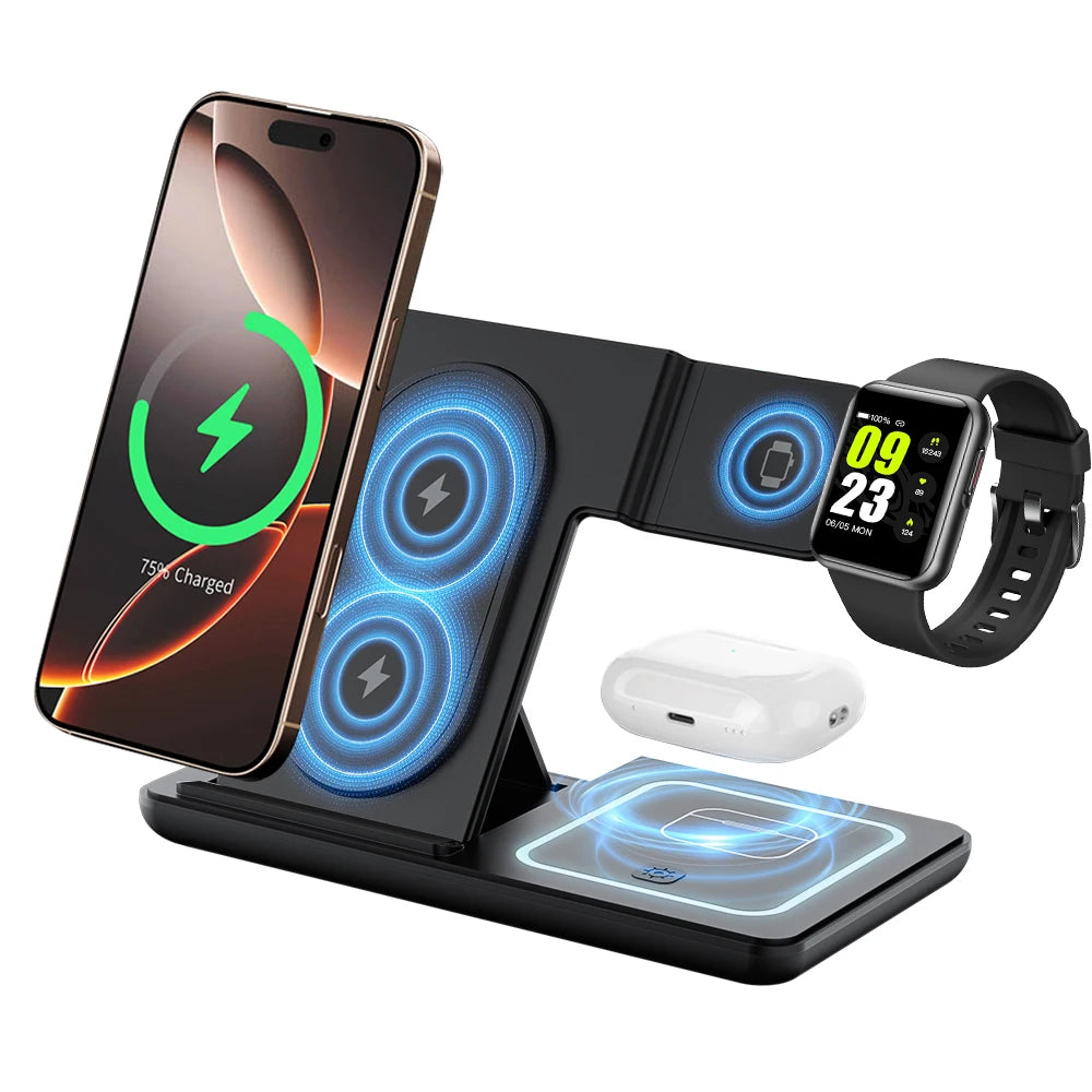 3-in-1 Magnetic 15W Wireless Charging Stand