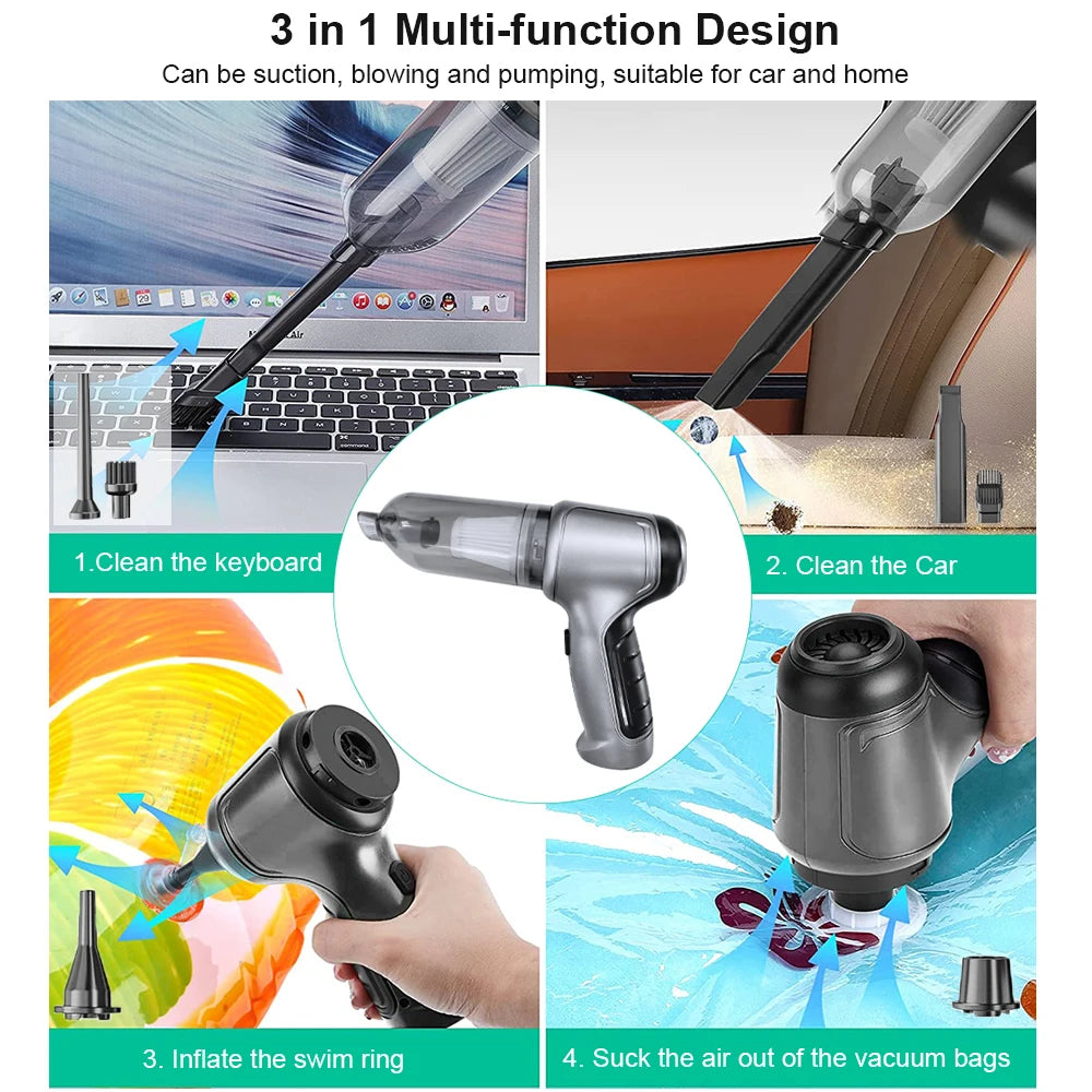 Wireless Mini Car Vacuum Blower Cleaner