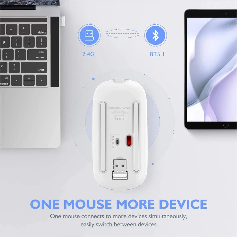 Rechargeable RGB Bluetooth Wireless Silent Mouse
