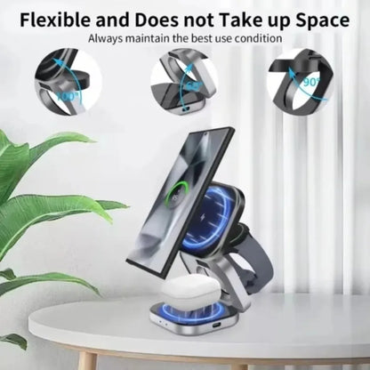 Foldable 3-in-1 Samsung Magnetic Charger Stand