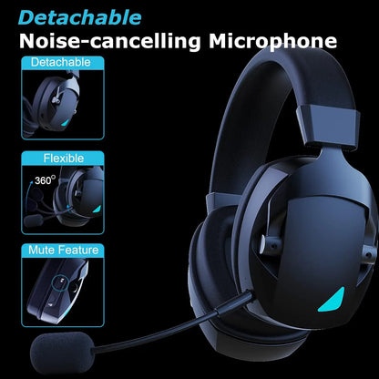 Tri-Mode Wireless Gaming Headset with Microphone
