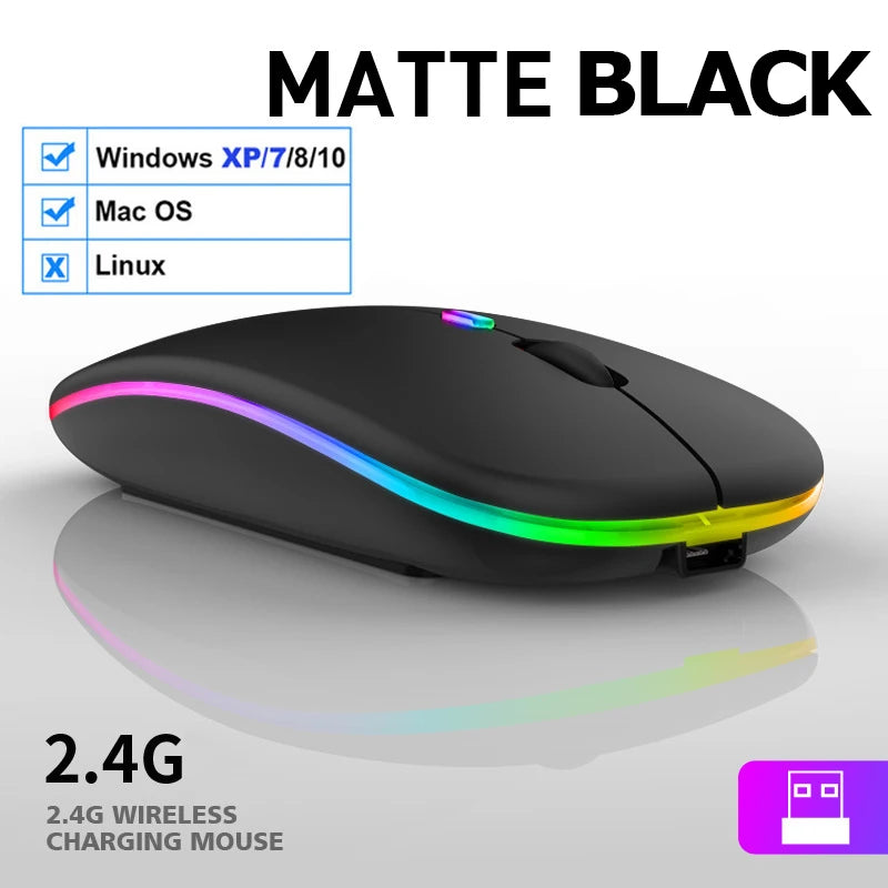 Rechargeable RGB Bluetooth Wireless Silent Mouse