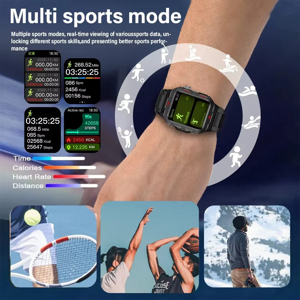 Sports Bluetooth Smartwatch with LED Flashlight