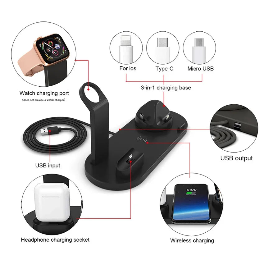 15W 7-in-1 Wireless Charging Dock Station