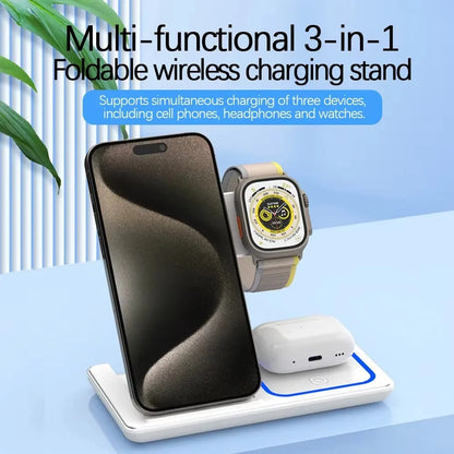 Foldable 3-in-1 Apple Wireless Charging Station