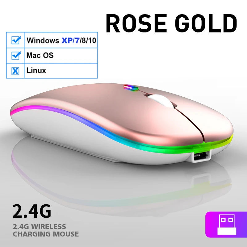 Rechargeable RGB Bluetooth Wireless Silent Mouse