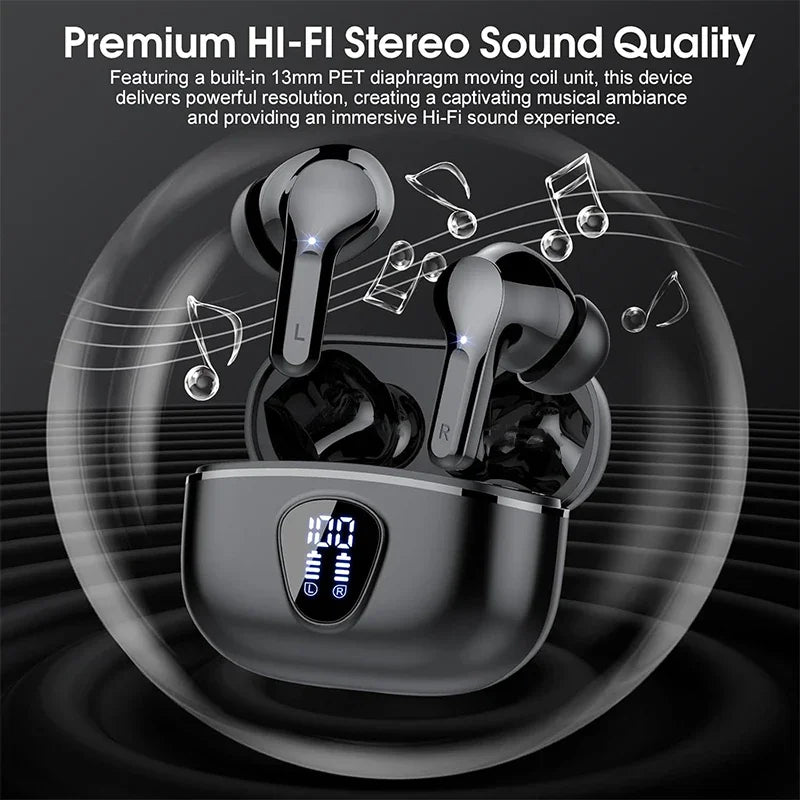 BT5.4 HiFi ENC Wireless Earbuds Waterproof