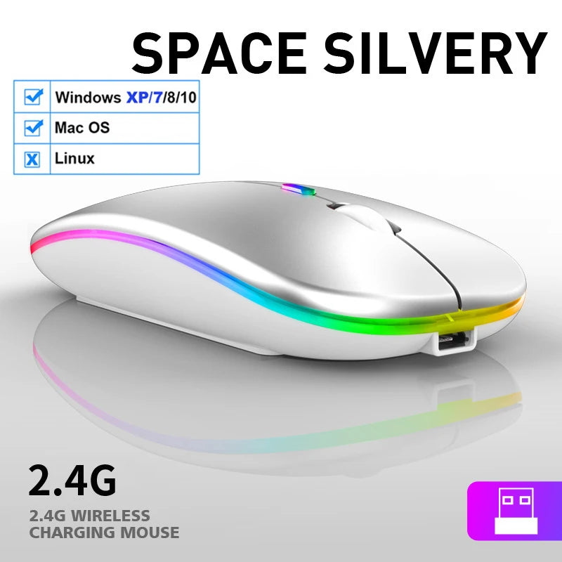 Rechargeable RGB Bluetooth Wireless Silent Mouse