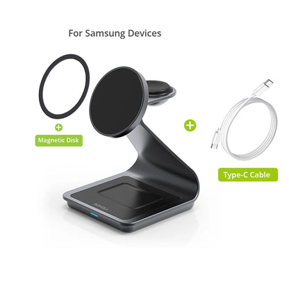 Magnetic 3-in-1 Wireless Charging Station