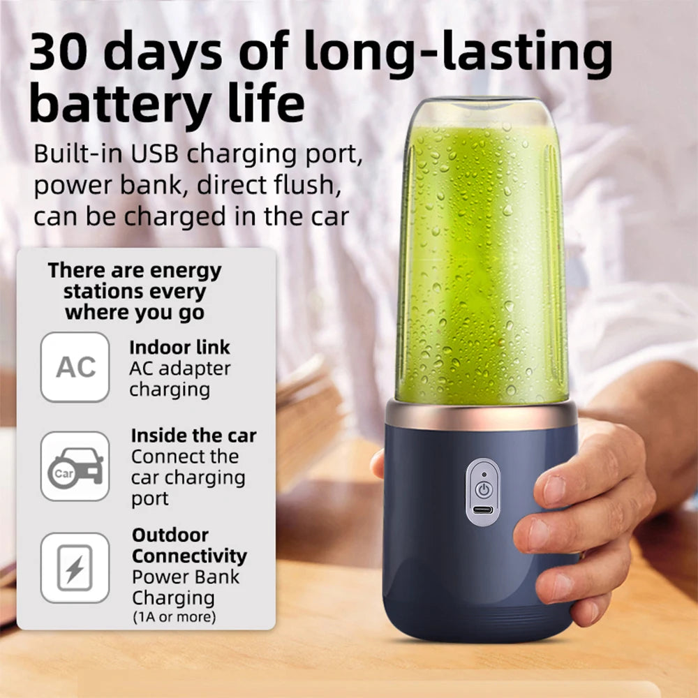 Portable Six-Blade USB Juicer Blender Set