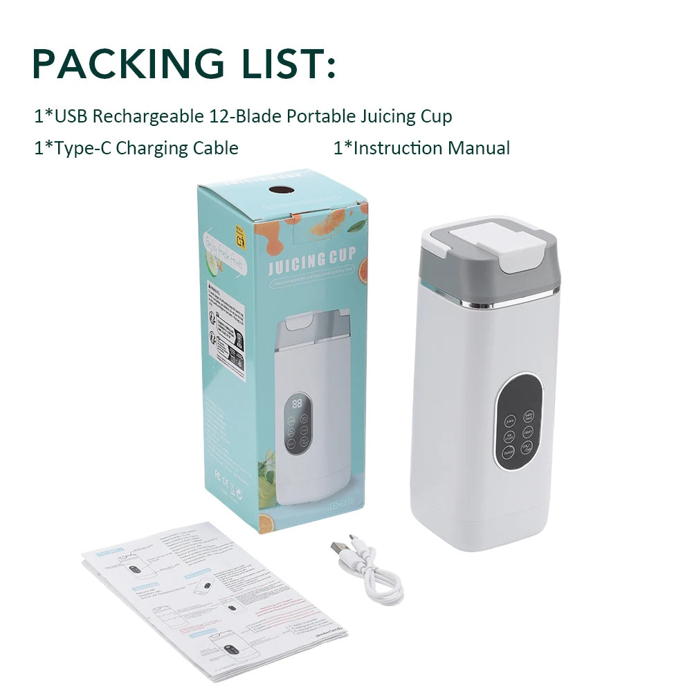 Portable Six-Blade USB Juicer Blender Set