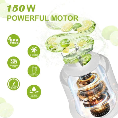 Portable USB Rechargeable 600ML Fruit Blender