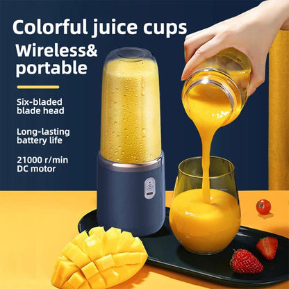 Portable Six-Blade USB Juicer Blender Set