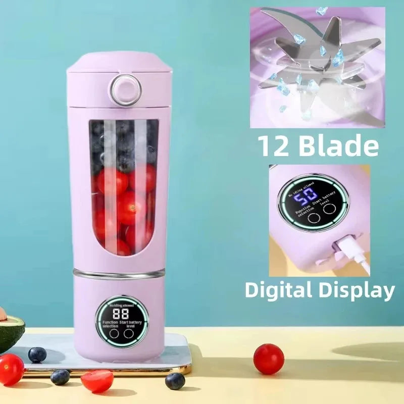 700ML Portable 12-Blade Juice Blender Bottle