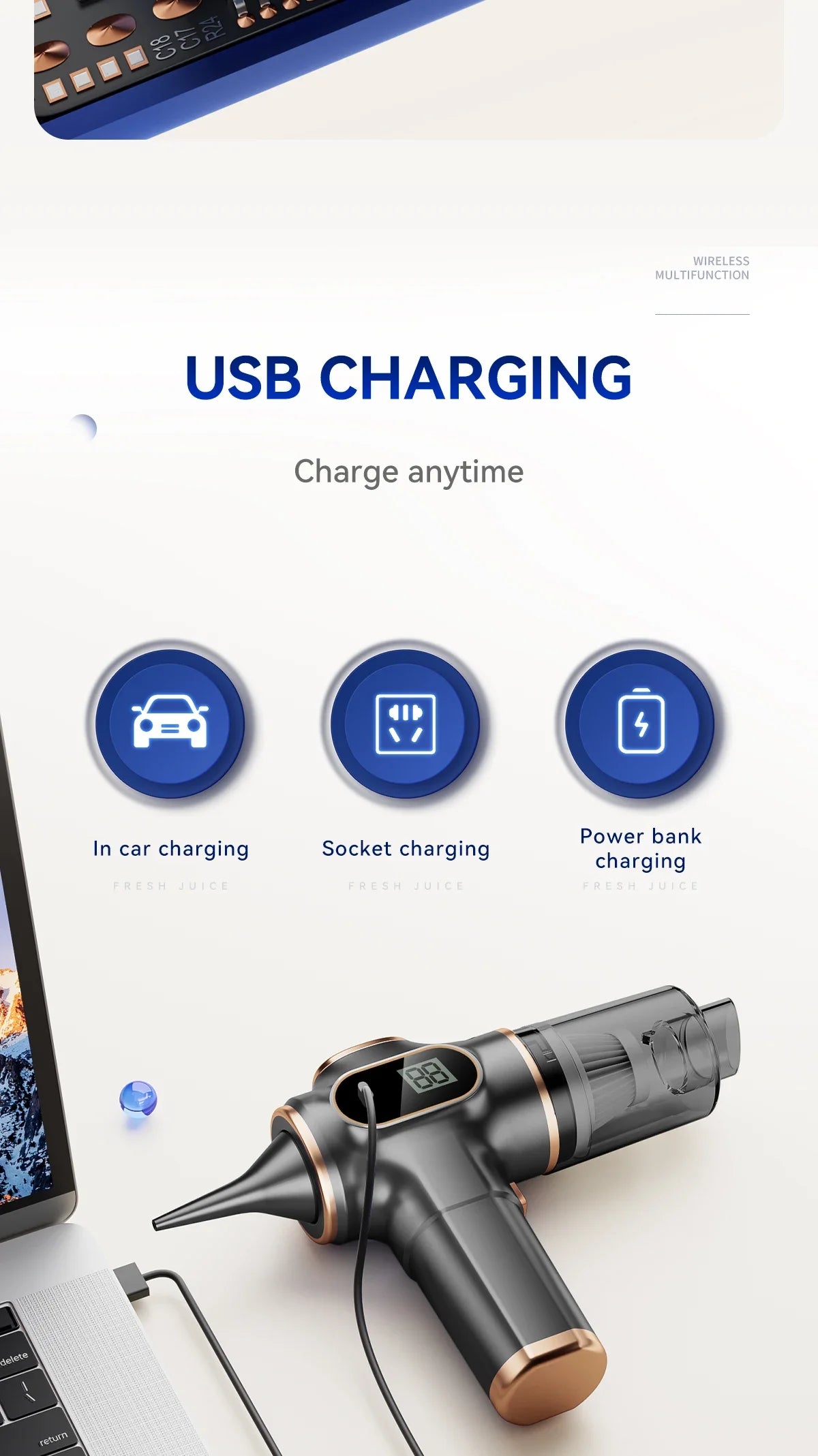 Wireless Dual-Purpose Home Car Vacuum Cleaner