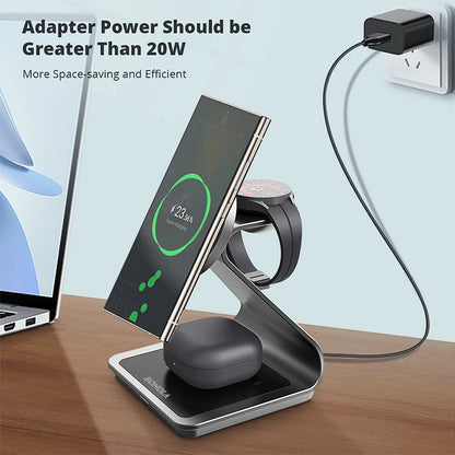Magnetic 3-in-1 Wireless Charging Station