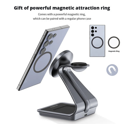 Magnetic 3-in-1 Wireless Charging Station