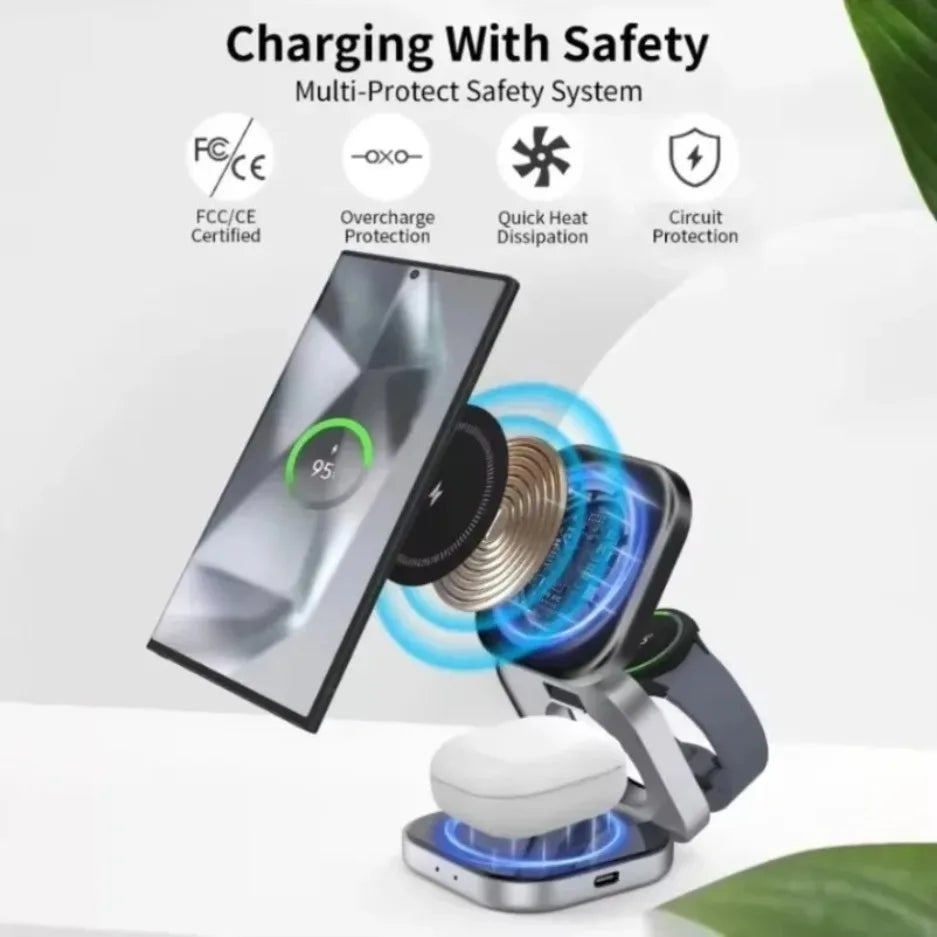 Foldable 3-in-1 Samsung Magnetic Charger Stand