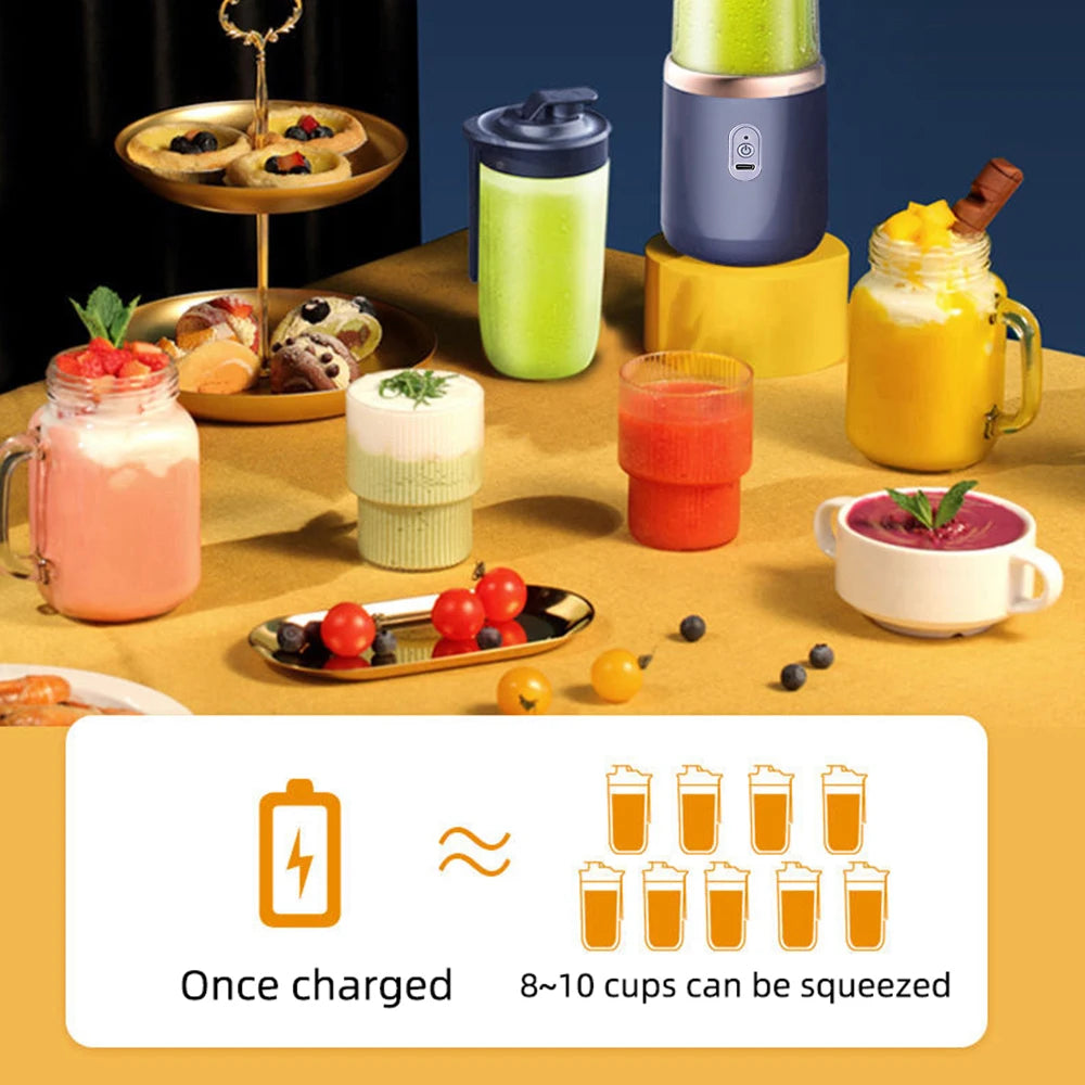 Portable Six-Blade USB Juicer Blender Set