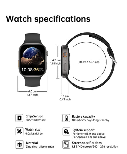 1.83-Inch HD Bluetooth Calling Smartwatch