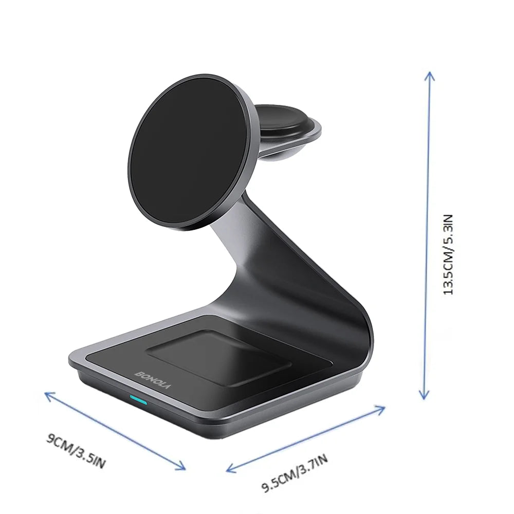 Magnetic 3-in-1 Wireless Charging Station