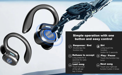 Wireless Sports Earbuds with Secure Earhooks