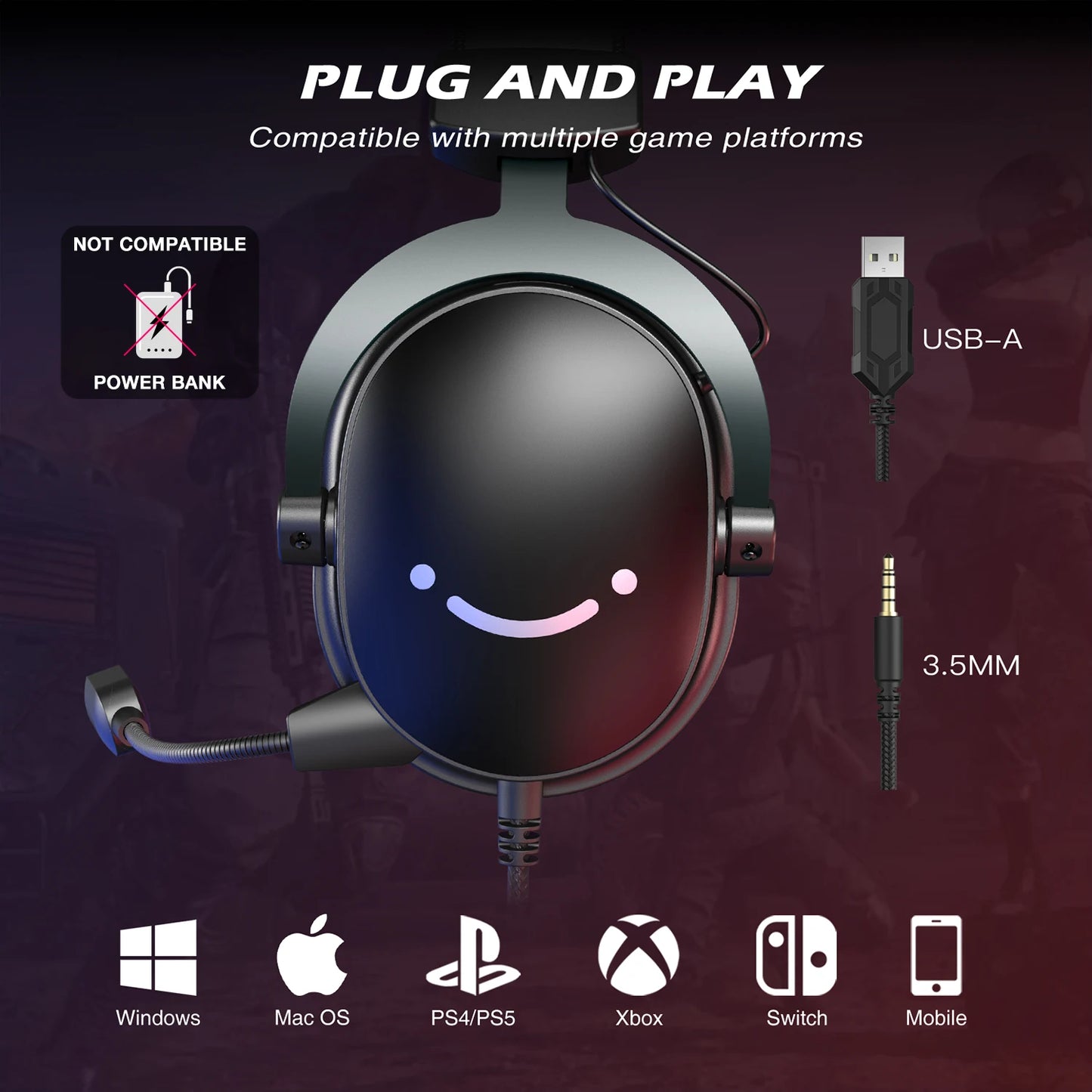 Mixer H9 7.1 Surround Gaming Headset