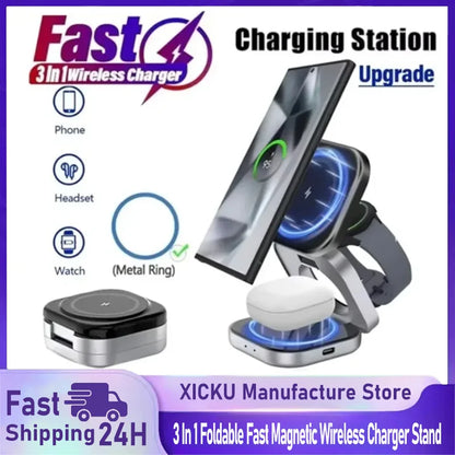 Foldable 3-in-1 Samsung Magnetic Charger Stand