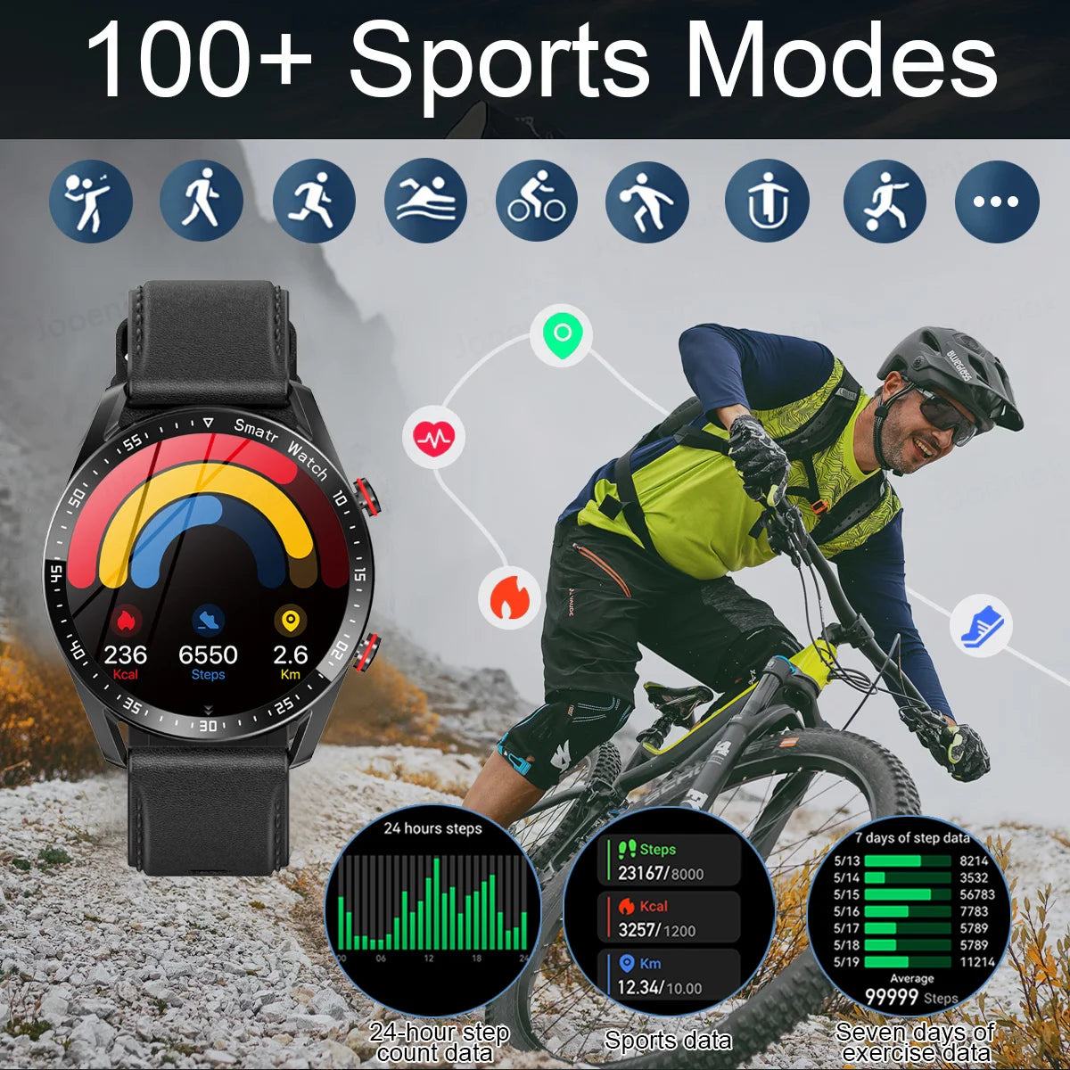 Classic ECG Bluetooth GPS Sports Smartwatch