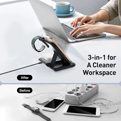 3-in-1 Magnetic 15W Wireless Charging Stand
